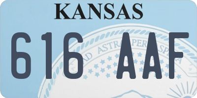 KS license plate 616AAF