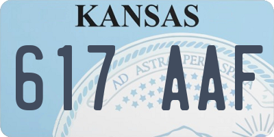 KS license plate 617AAF