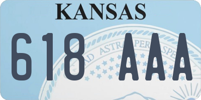 KS license plate 618AAA