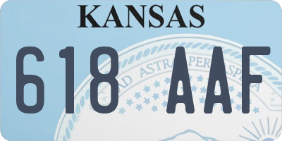 KS license plate 618AAF