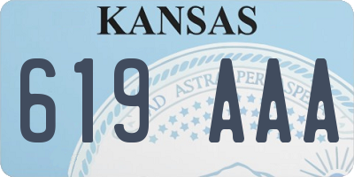 KS license plate 619AAA