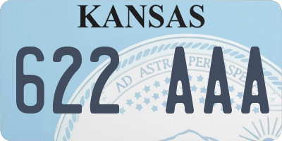 KS license plate 622AAA