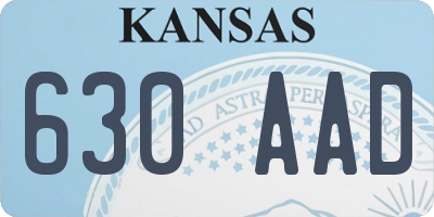 KS license plate 630AAD