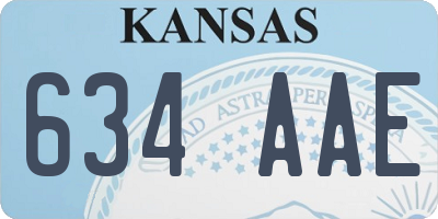 KS license plate 634AAE