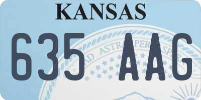 KS license plate 635AAG