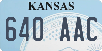KS license plate 640AAC