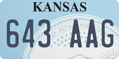 KS license plate 643AAG