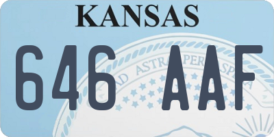 KS license plate 646AAF