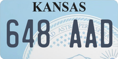 KS license plate 648AAD