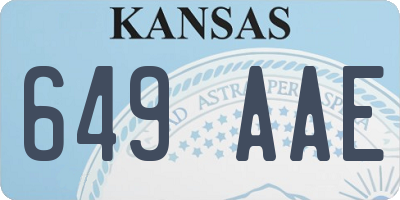 KS license plate 649AAE