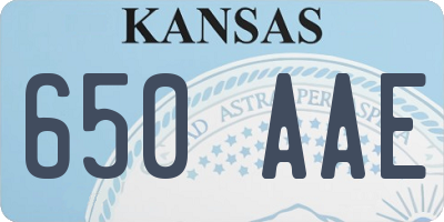 KS license plate 650AAE