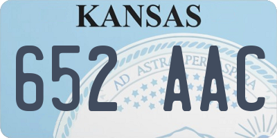 KS license plate 652AAC