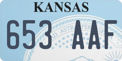 KS license plate 653AAF