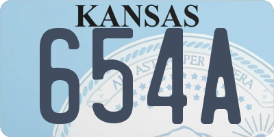 KS license plate 654A
