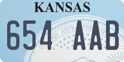 KS license plate 654AAB