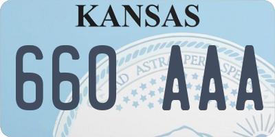 KS license plate 660AAA
