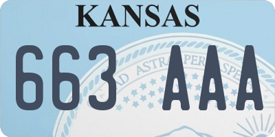 KS license plate 663AAA