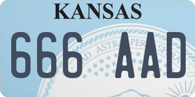 KS license plate 666AAD