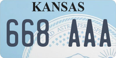KS license plate 668AAA
