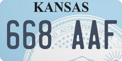 KS license plate 668AAF