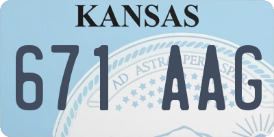 KS license plate 671AAG