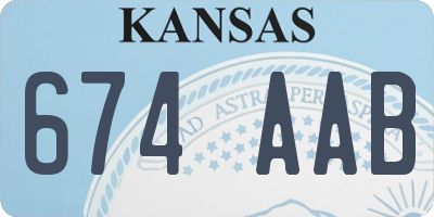 KS license plate 674AAB