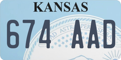 KS license plate 674AAD
