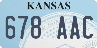 KS license plate 678AAC