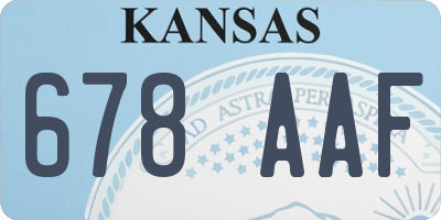 KS license plate 678AAF