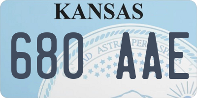 KS license plate 680AAE