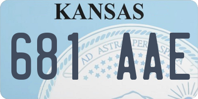 KS license plate 681AAE