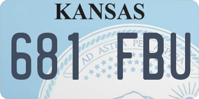 KS license plate 681FBU