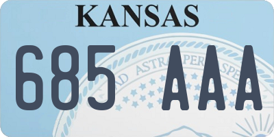 KS license plate 685AAA