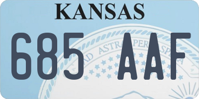 KS license plate 685AAF