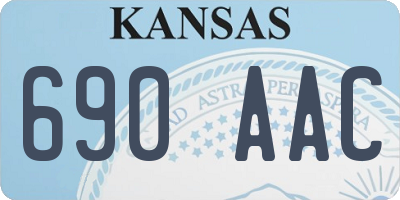 KS license plate 690AAC