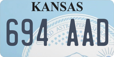 KS license plate 694AAD