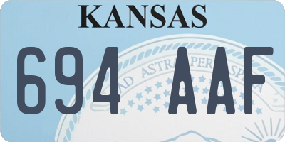 KS license plate 694AAF