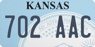 KS license plate 702AAC