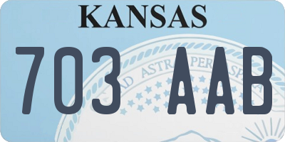 KS license plate 703AAB
