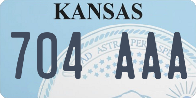 KS license plate 704AAA