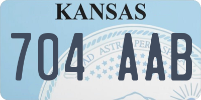 KS license plate 704AAB
