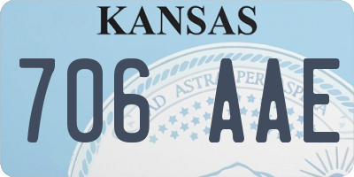 KS license plate 706AAE