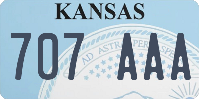 KS license plate 707AAA