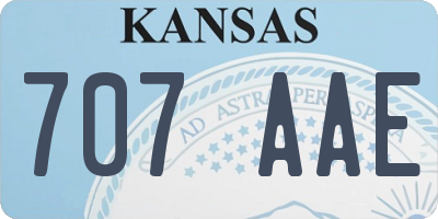 KS license plate 707AAE