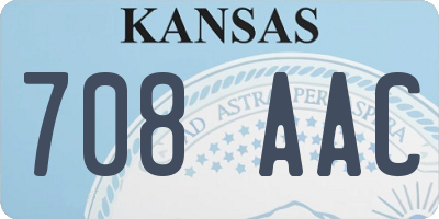 KS license plate 708AAC
