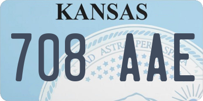 KS license plate 708AAE