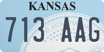 KS license plate 713AAG
