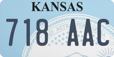 KS license plate 718AAC