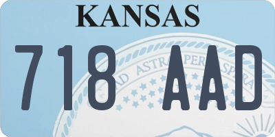 KS license plate 718AAD