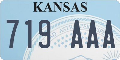 KS license plate 719AAA